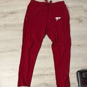Men's Red Joggers with Logo